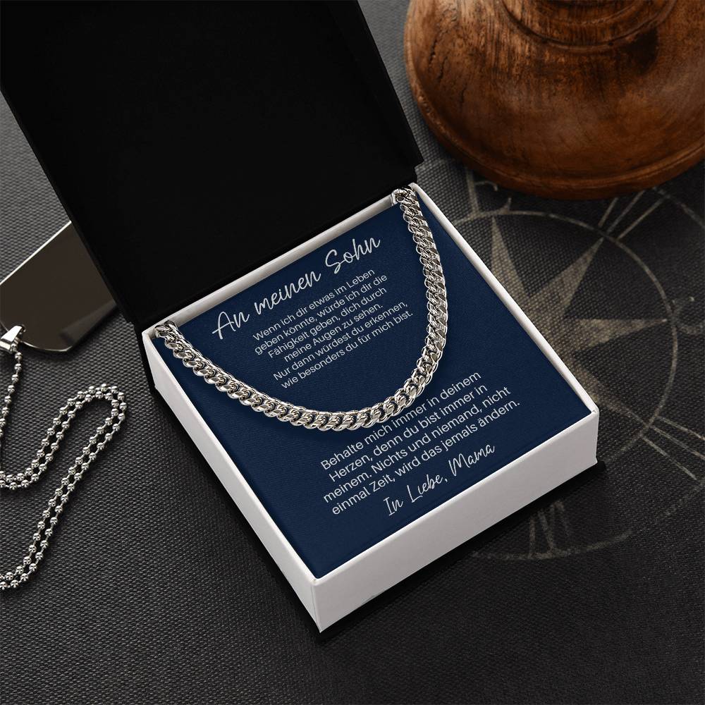 An Meinen Sohn - Behalte Mich Immer In Deinem Herzen | Cuban Link Chain
