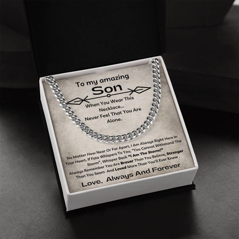 To My Amazing Son | You Are Braver Than You Believe | Cuban Link Chain