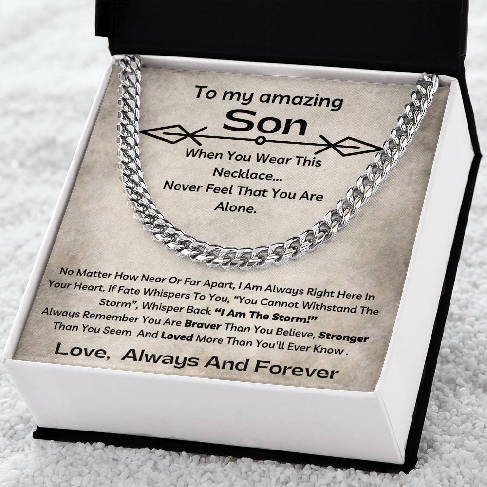 To My Amazing Son | You Are Braver Than You Believe | Cuban Link Chain