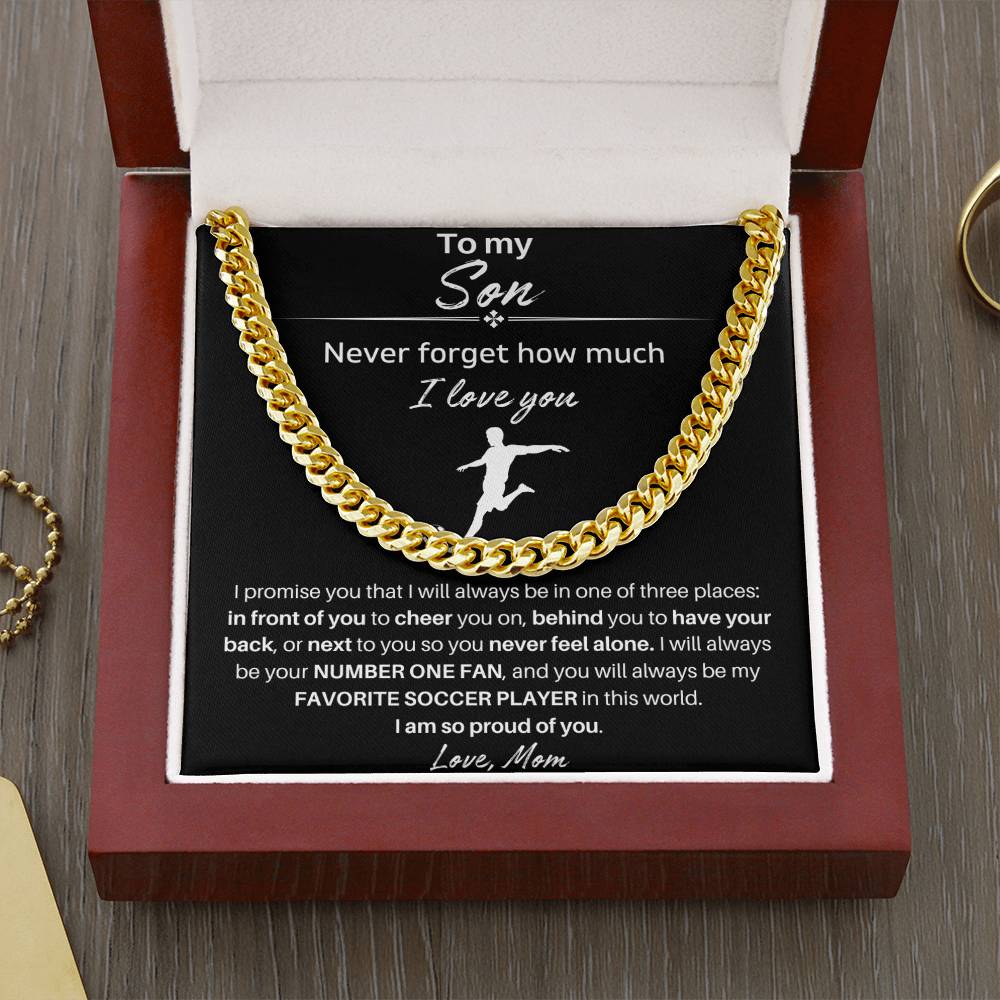 To My Son | Never Forget  How Much I Love You | Cuban Link Chain
