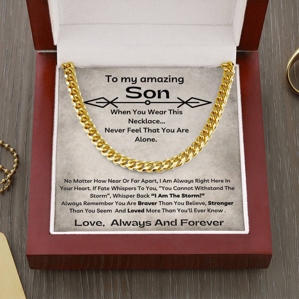 To My Amazing Son | You Are Braver Than You Believe | Cuban Link Chain
