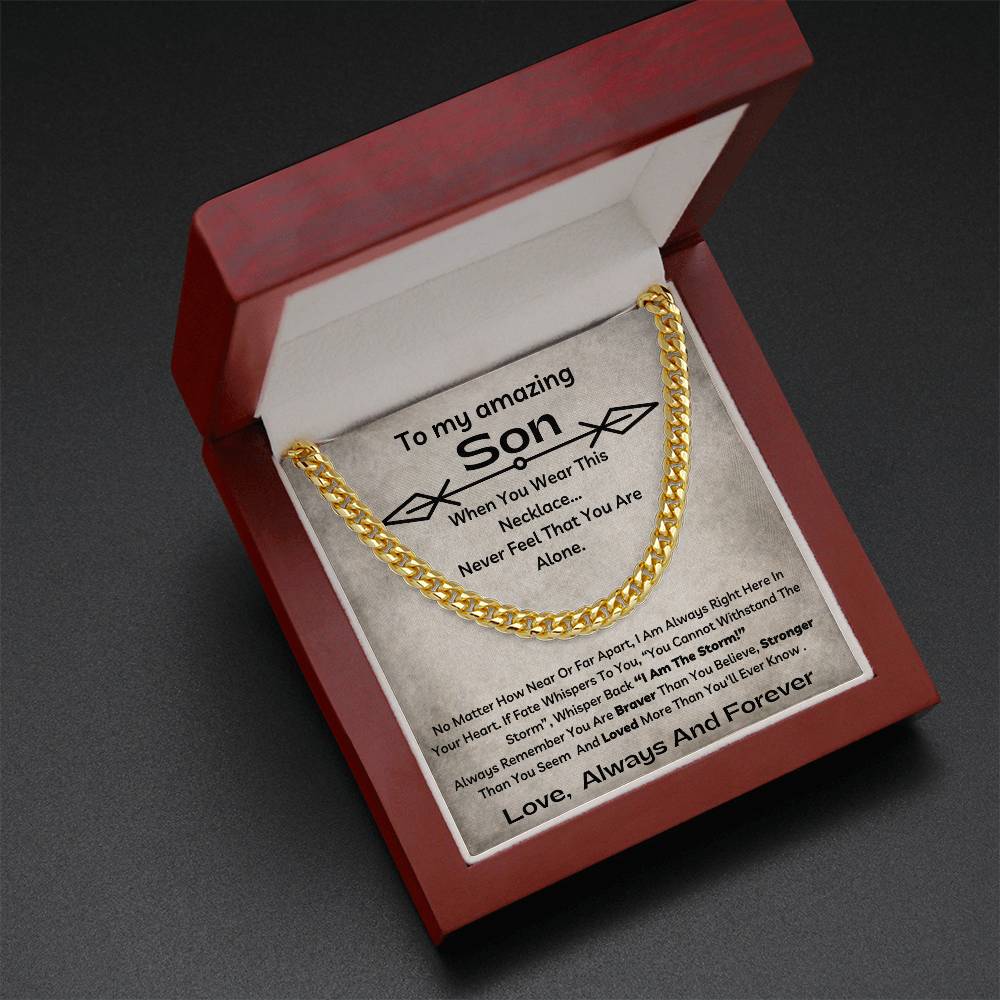 To My Amazing Son | You Are Braver Than You Believe | Cuban Link Chain