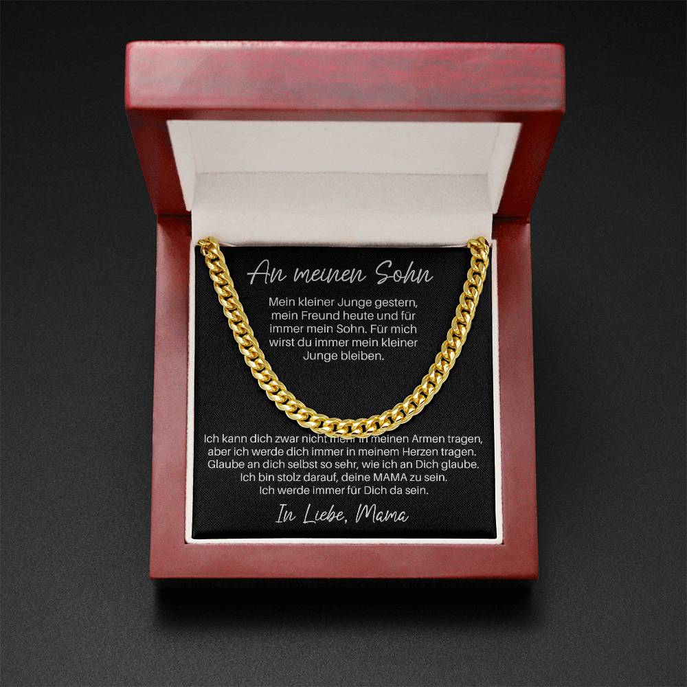 An Meinen Sohn - Ich Werde Dich Immer In Meinem Herzen Tragen | Cuban Link Chain