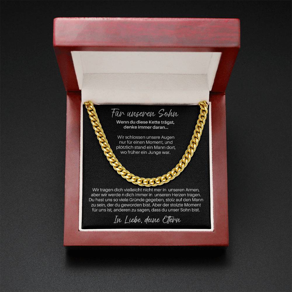 Für Unseren Sohn - Werde N Dich Immer In Unseren Herzen Tragen | Cuban Link Chain