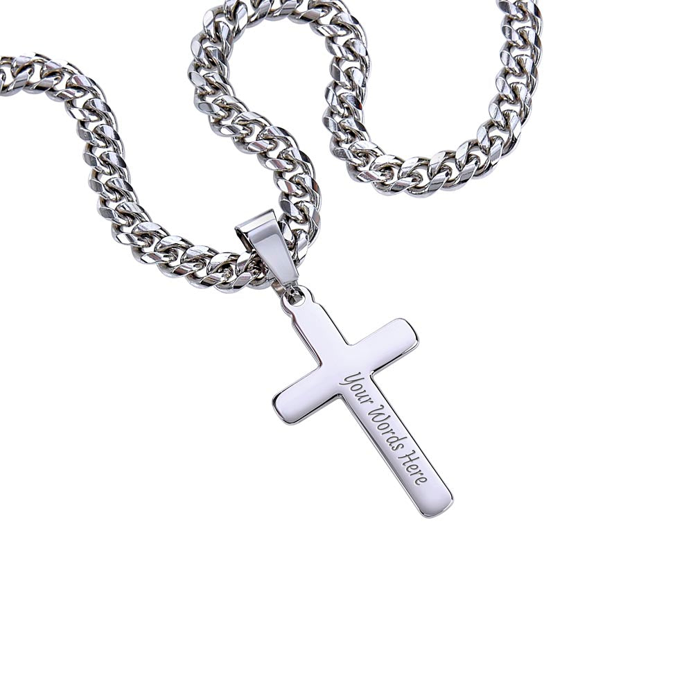 An Meinen Sohn - Kubanische Kette Mit Kunsthandwerker Kreuz Anhänger
