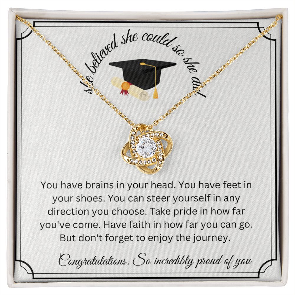 She Believed She Could So She Did - Love Knot Necklace