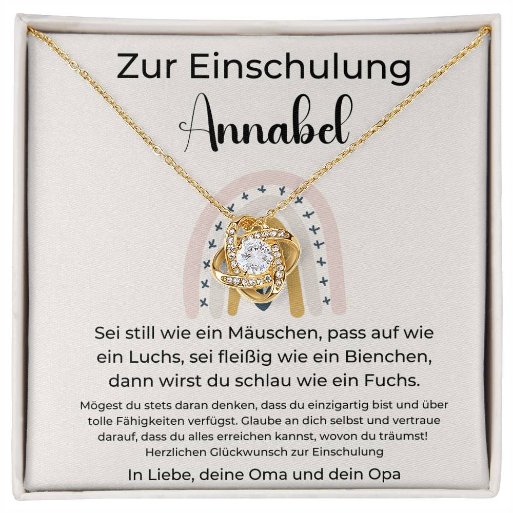 Zur Einschulung - Glaube An Dich Selbst - Love Knot Necklace