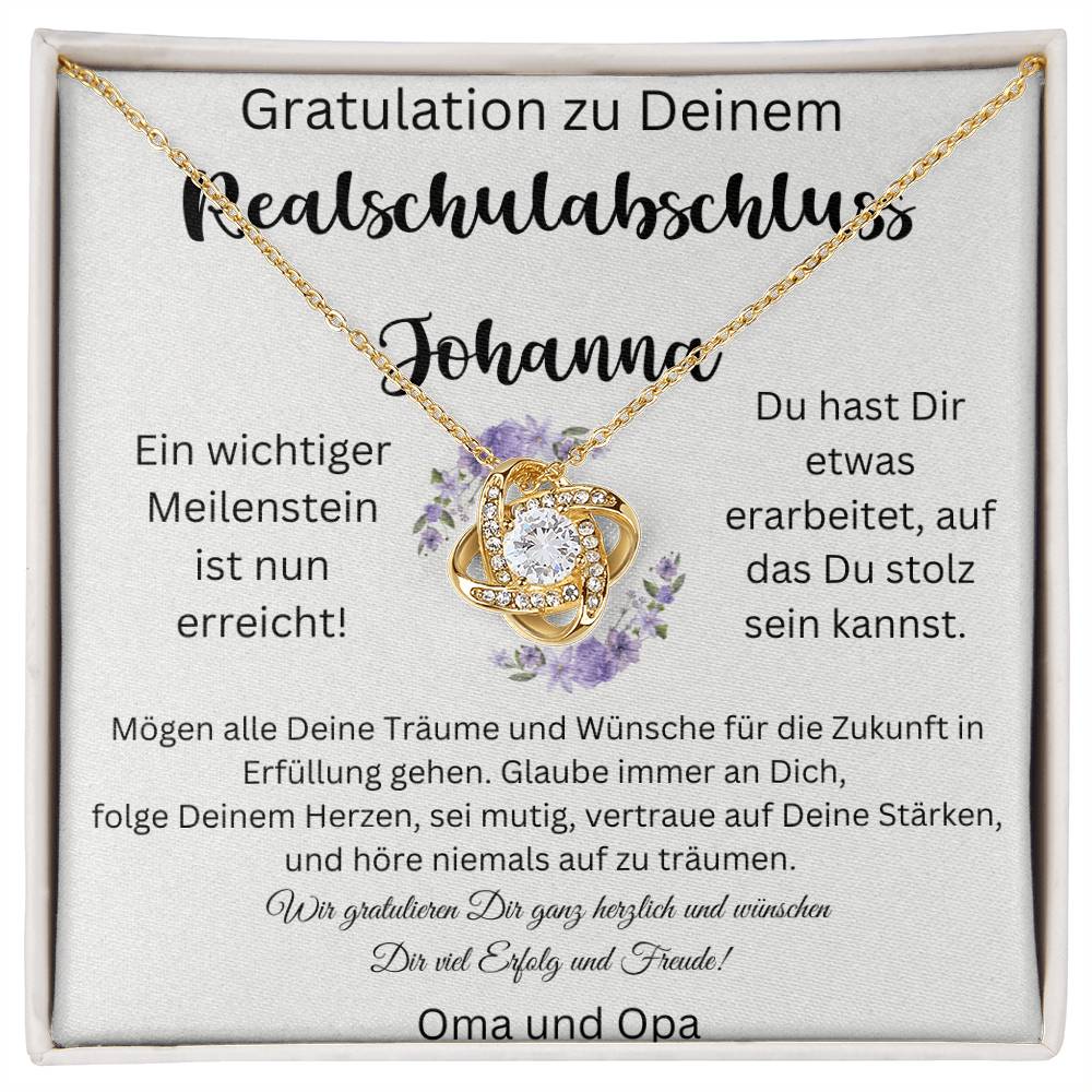 Gratulation Zu Deinem Realschulabschluss - Love Knot Necklace