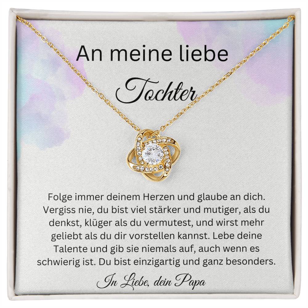 An Meine Liebe Tochter – Glaube An Dich - Love Knot Necklace