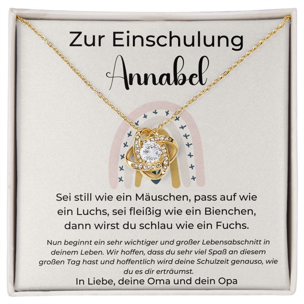 Zur Einschulung - Beginnt Ein Sehr Wichtiger Und Großer Lebensabschnitt In Deinem Leben - Love Knot Necklace