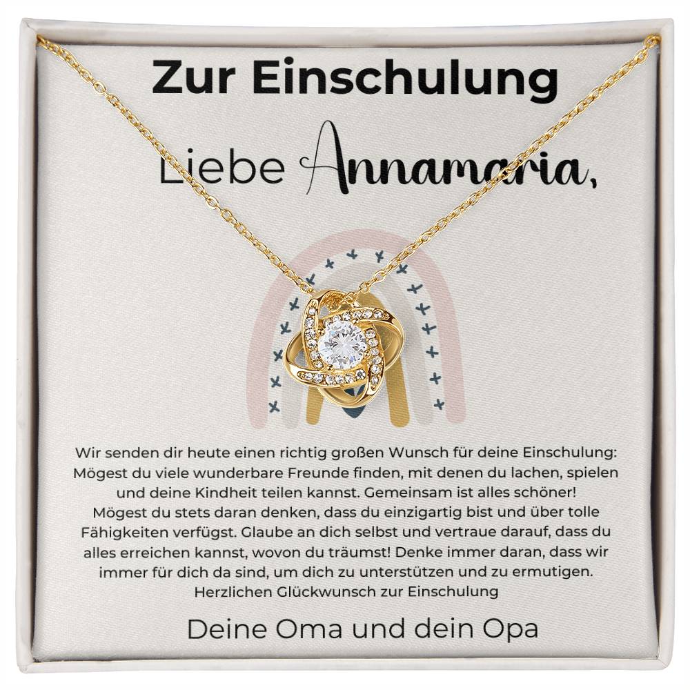 Zur Einschulung - Mögest Du Viele Wunderbare Freunde - Love Knot Necklace