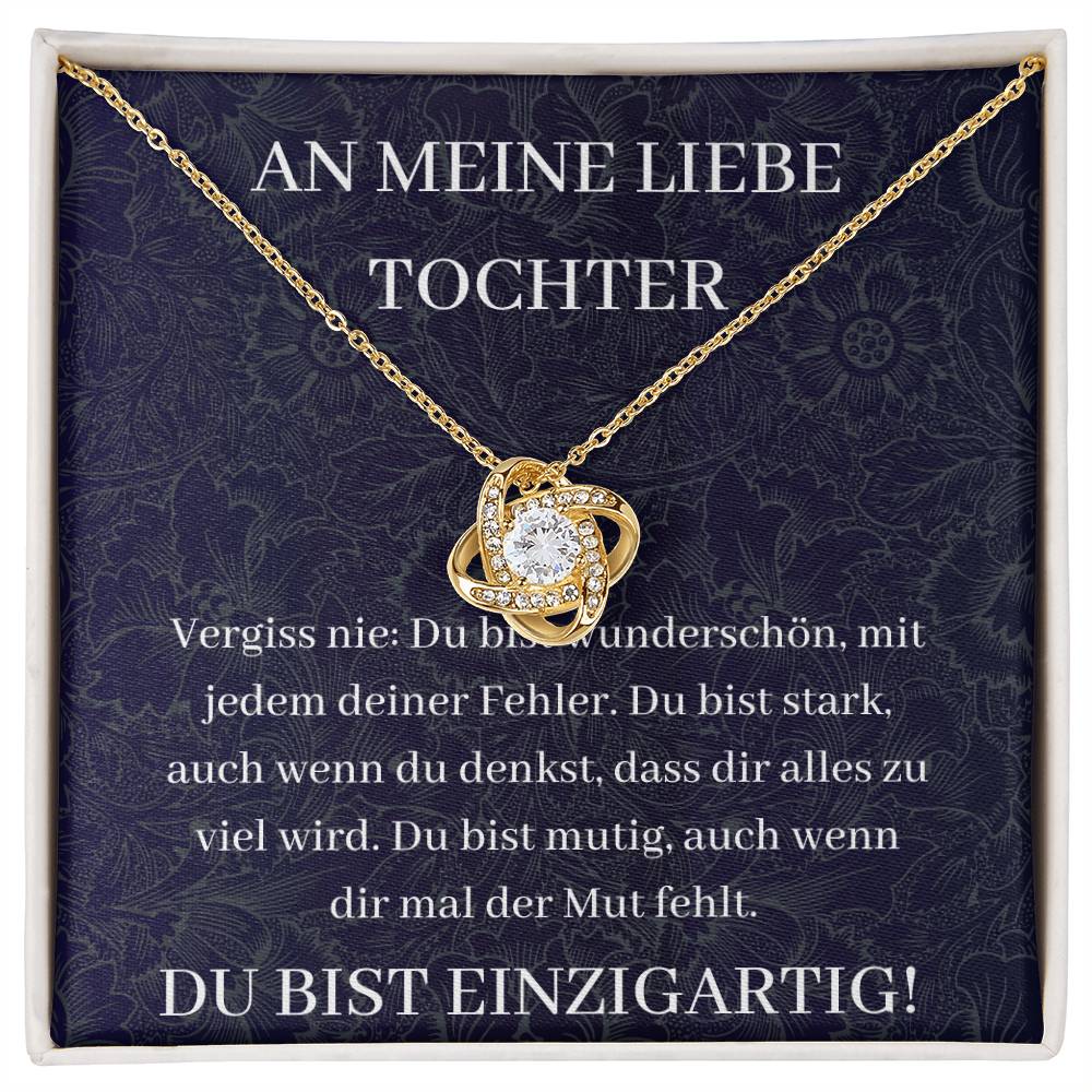 An Meine Liebe Tochter - Vergiss Nie: Du Bist Wunderschön - Love Knot Necklace