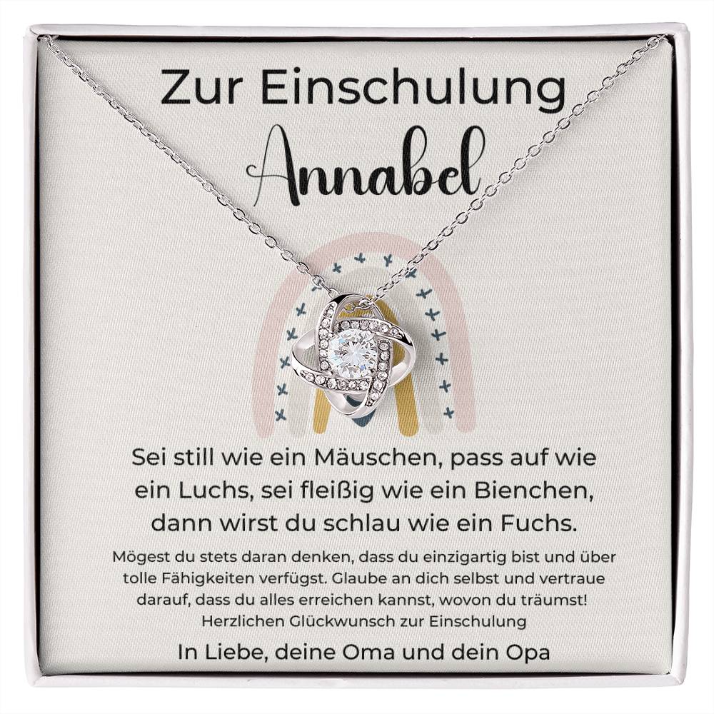 Zur Einschulung - Glaube An Dich Selbst - Love Knot Necklace
