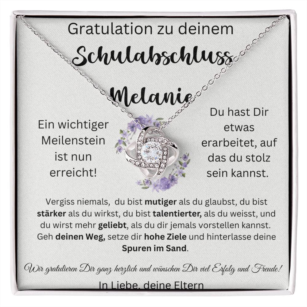 Wir Gratulieren Dir Ganz Herzlich Und Wünschen Dir Vid Erfolg - Love Knot Necklace