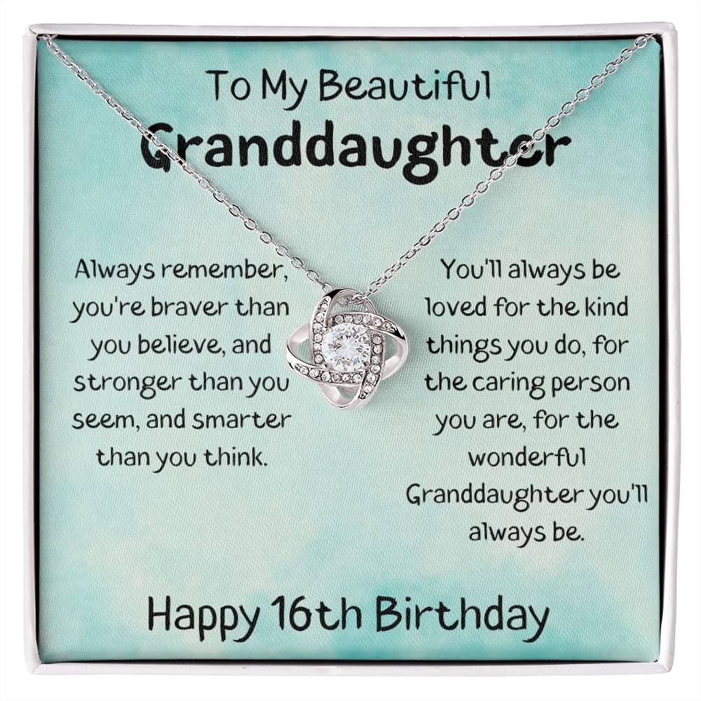 To My Beautiful Granddaughter - Love Knot Necklace