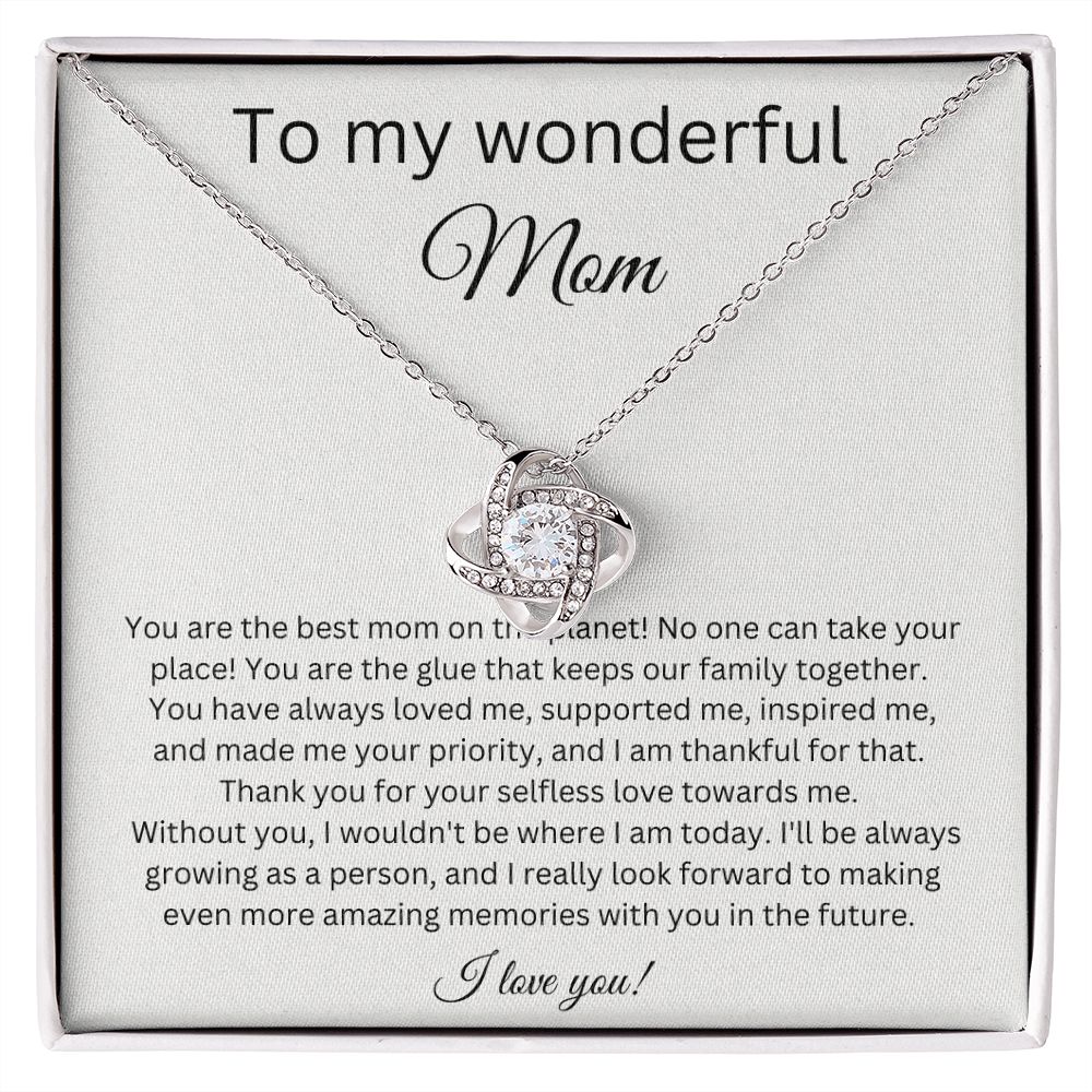 To My Amazing Mom - You Are The Glue That Keeps Our Family Together - Love Knot Necklace