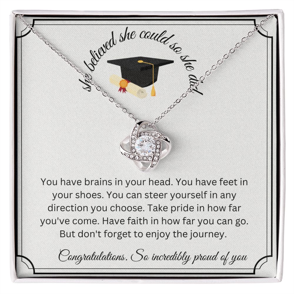 She Believed She Could So She Did - Love Knot Necklace