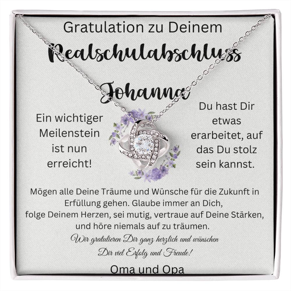 Gratulation Zu Deinem Realschulabschluss - Love Knot Necklace