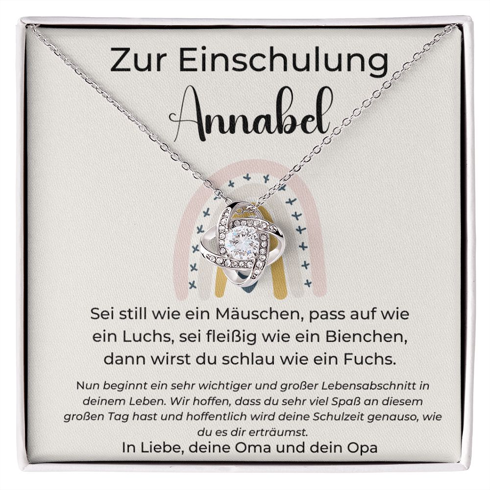 Zur Einschulung - Beginnt Ein Sehr Wichtiger Und Großer Lebensabschnitt In Deinem Leben - Love Knot Necklace