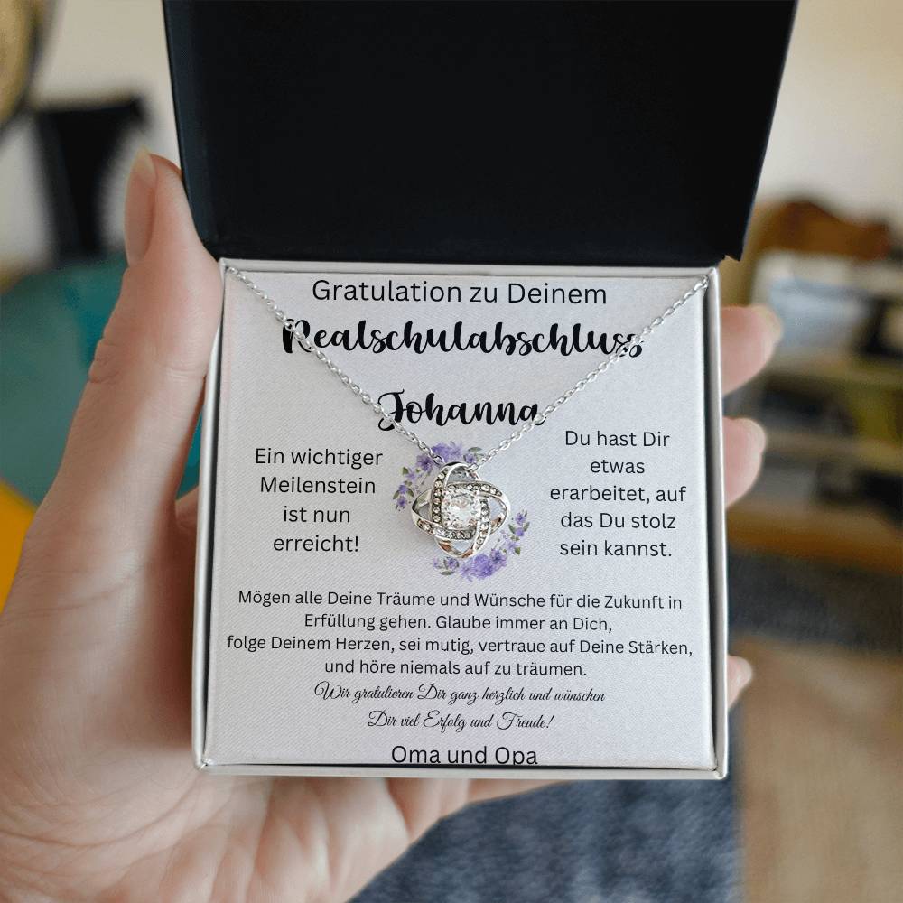 Gratulation Zu Deinem Realschulabschluss - Love Knot Necklace