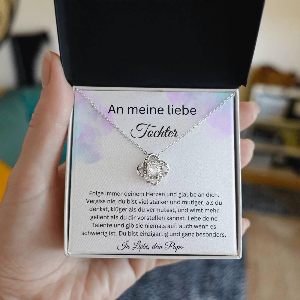 An Meine Liebe Tochter – Glaube An Dich - Love Knot Necklace