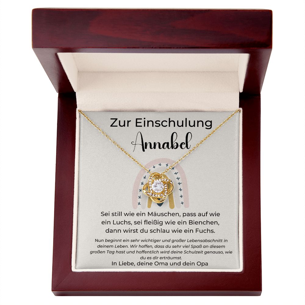 Zur Einschulung - Beginnt Ein Sehr Wichtiger Und Großer Lebensabschnitt In Deinem Leben - Love Knot Necklace