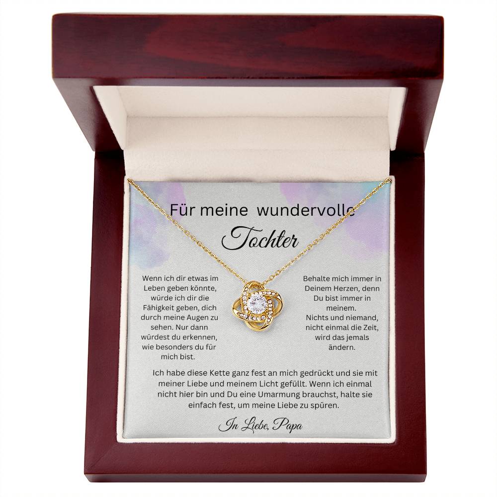 Für Meine Wundervolle Tochter - Behalte Mich Immer In Deinem Herzen - Love Knot Necklace