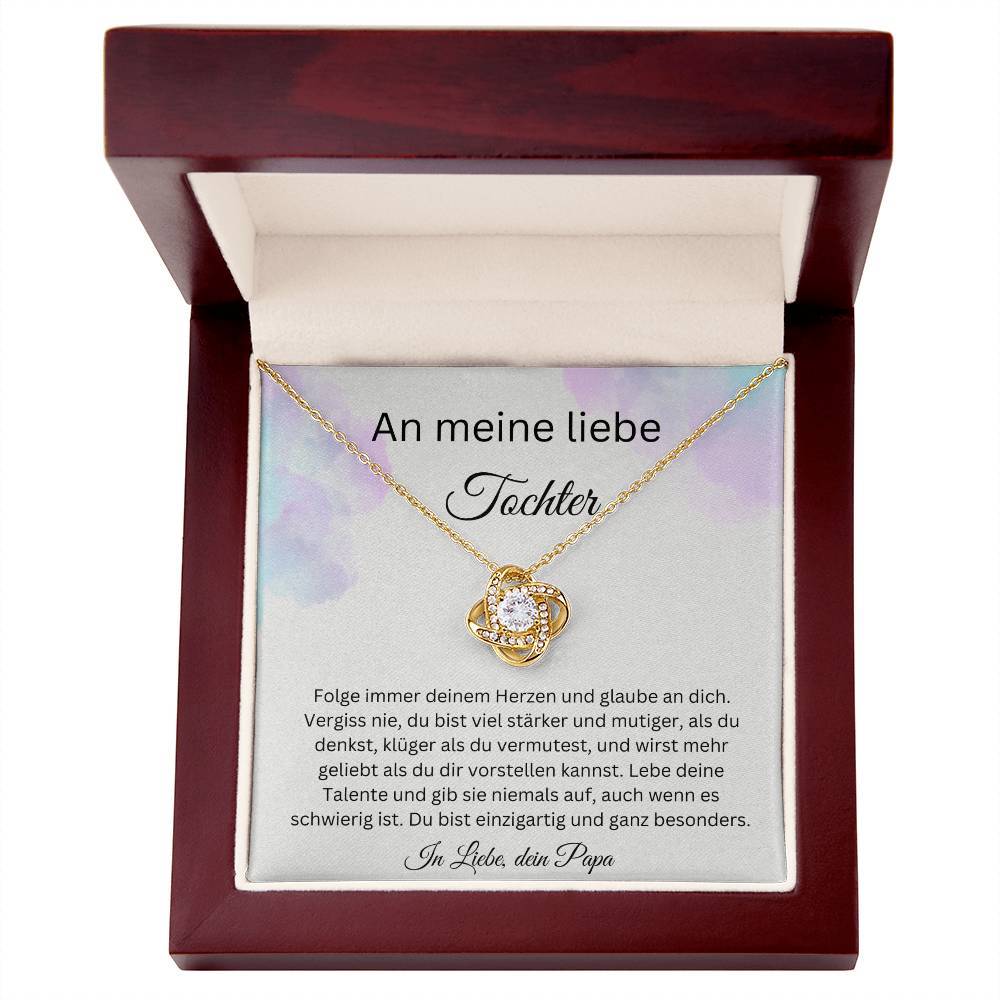 An Meine Liebe Tochter – Glaube An Dich - Love Knot Necklace