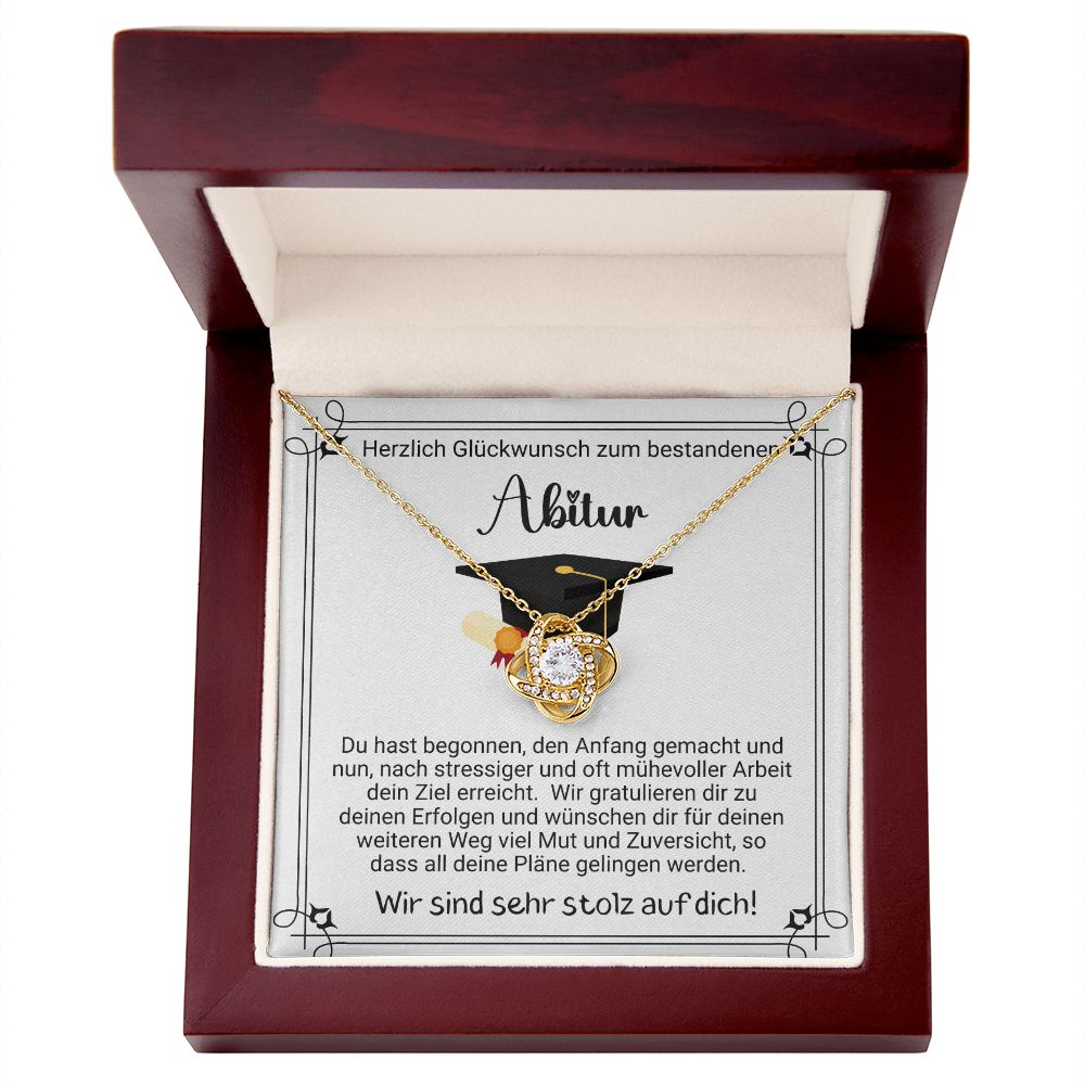 Herzlich Glückwunsch zum bestandenen Abitur - Love Knot Necklace