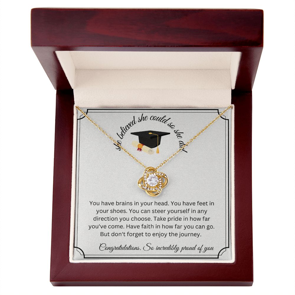 She Believed She Could So She Did - Love Knot Necklace