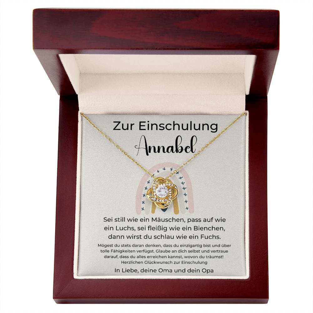 Zur Einschulung - Glaube An Dich Selbst - Love Knot Necklace