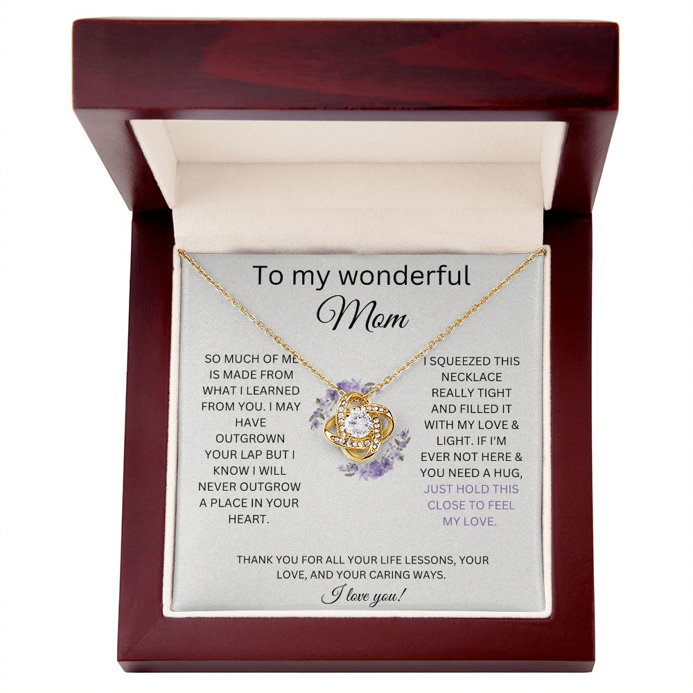 To My Wonderful Mom - Filled With My Love - Love Knot Necklaces