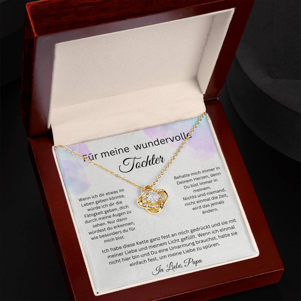 Für Meine Wundervolle Tochter - Behalte Mich Immer In Deinem Herzen - Love Knot Necklace