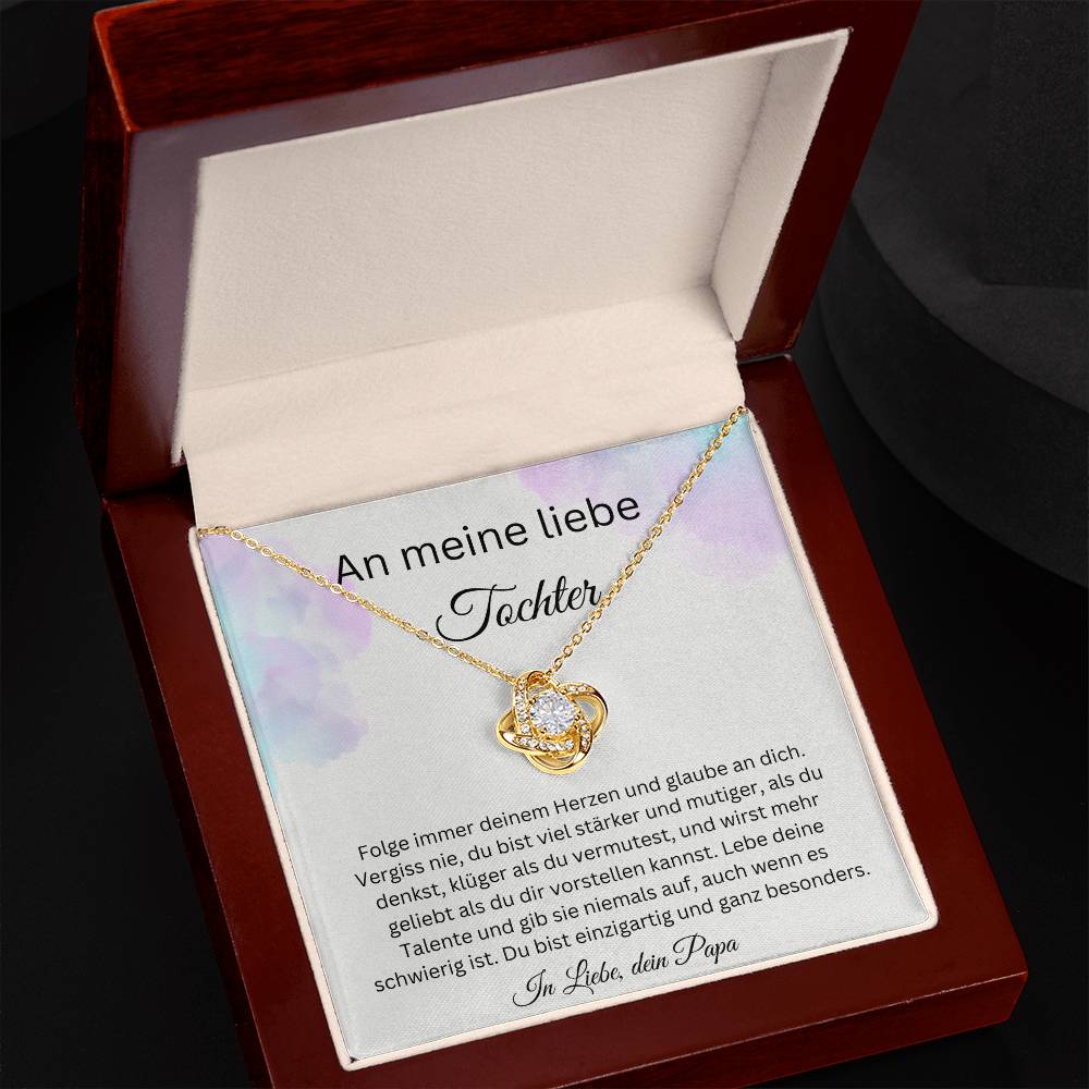 An Meine Liebe Tochter – Glaube An Dich - Love Knot Necklace
