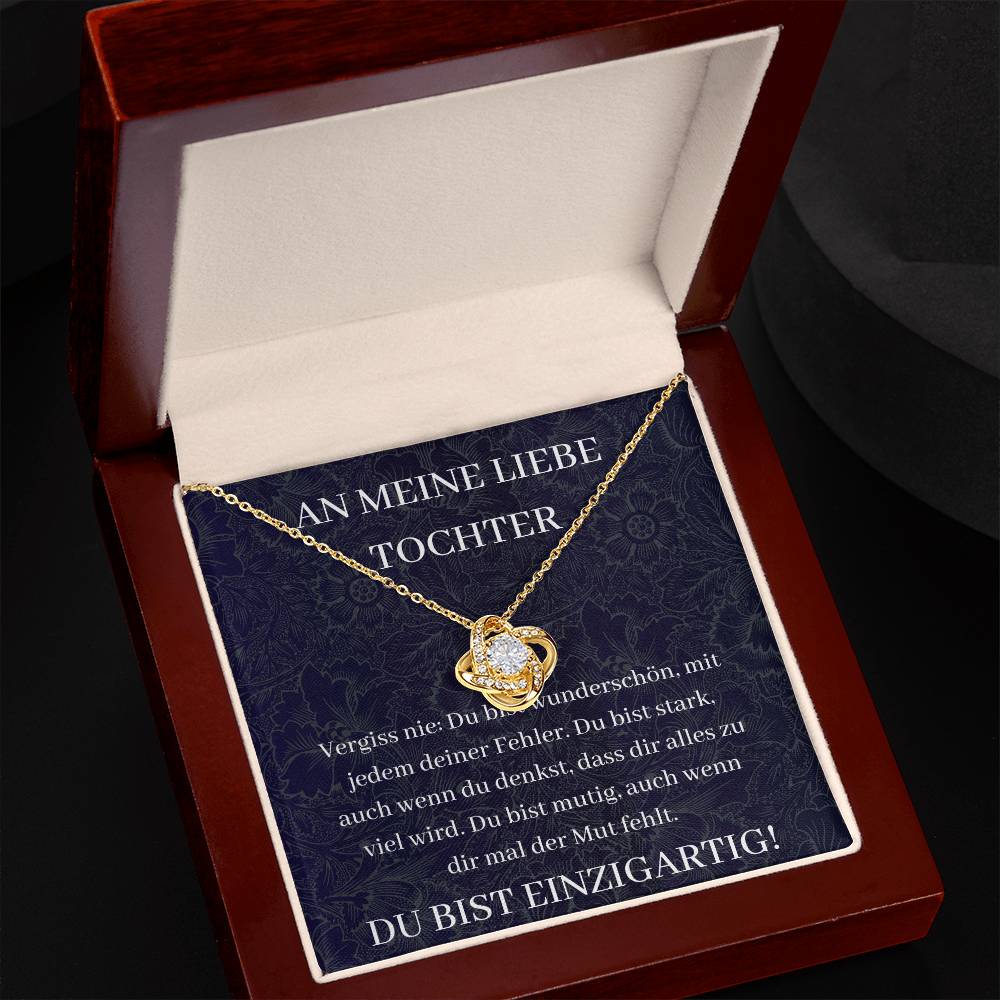 An Meine Liebe Tochter - Vergiss Nie: Du Bist Wunderschön - Love Knot Necklace
