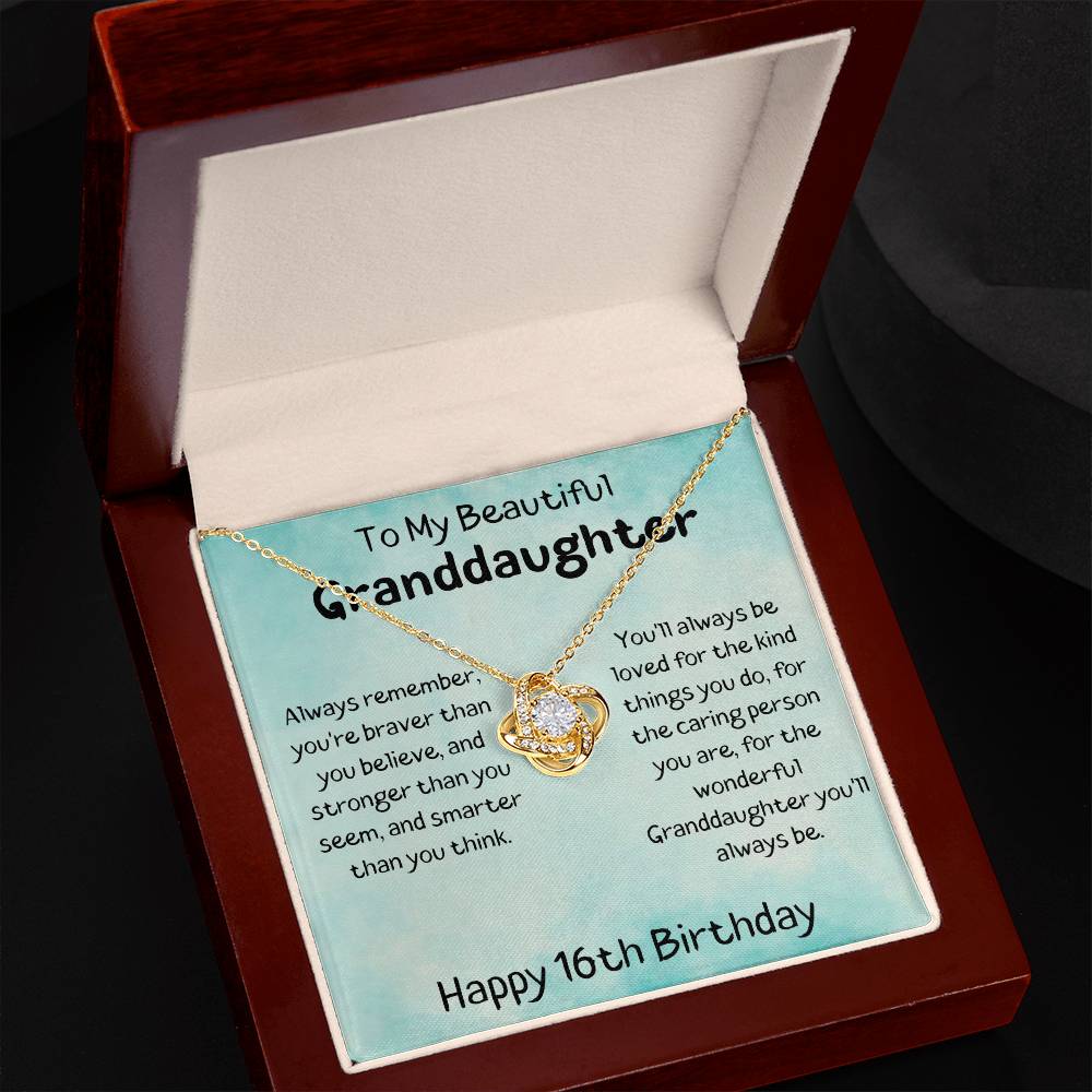 To My Beautiful Granddaughter - Love Knot Necklace
