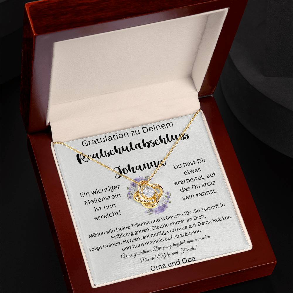 Gratulation Zu Deinem Realschulabschluss - Love Knot Necklace