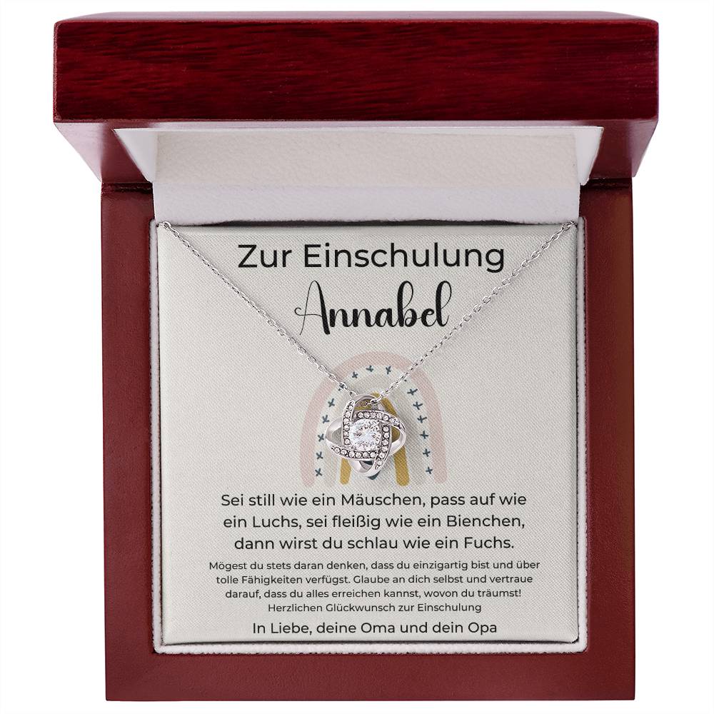 Zur Einschulung - Glaube An Dich Selbst - Love Knot Necklace