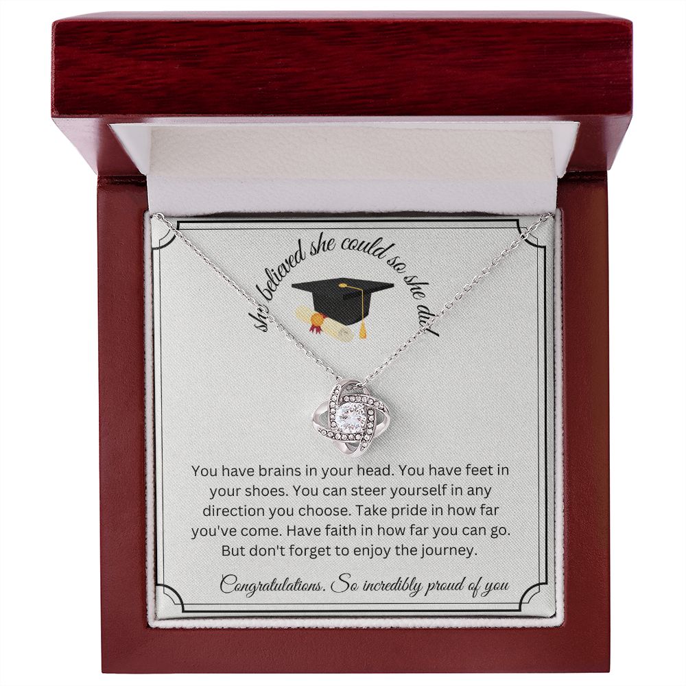 She Believed She Could So She Did - Love Knot Necklace