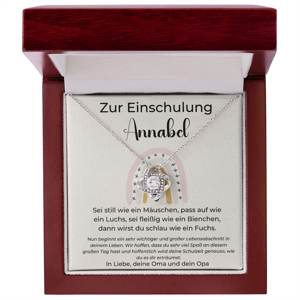 Zur Einschulung - Beginnt Ein Sehr Wichtiger Und Großer Lebensabschnitt In Deinem Leben - Love Knot Necklace