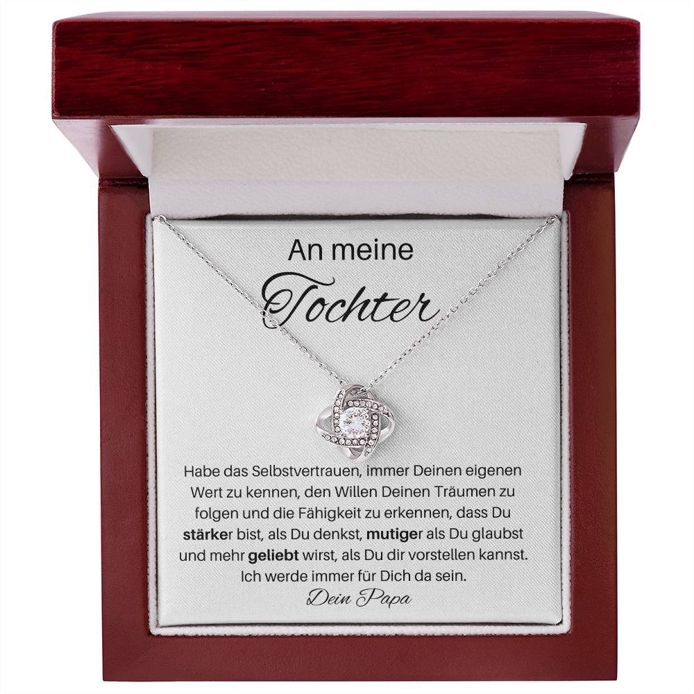 An Meine Tochter - Immer Deinen Eigenen Wert Zu Kennen - Love Knot Necklace