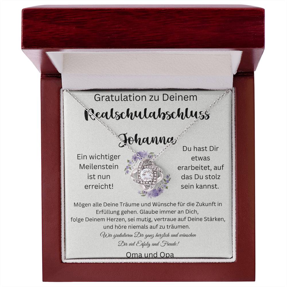 Gratulation Zu Deinem Realschulabschluss - Love Knot Necklace