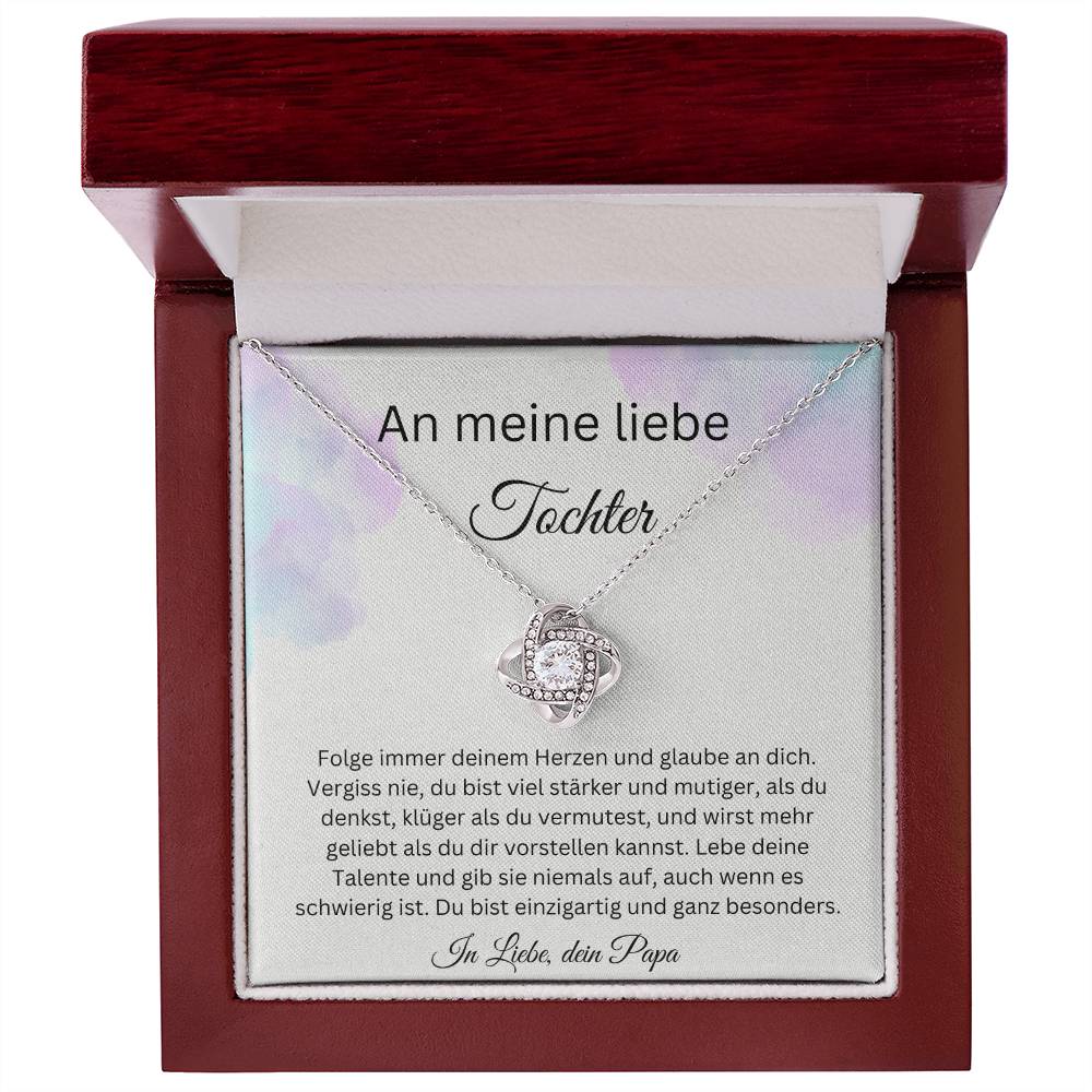 An Meine Liebe Tochter – Glaube An Dich - Love Knot Necklace