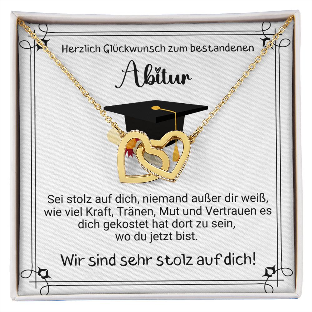 Herzlich Glückwunsch zum bestandenen Abitur - Interlocking Hearts Necklace