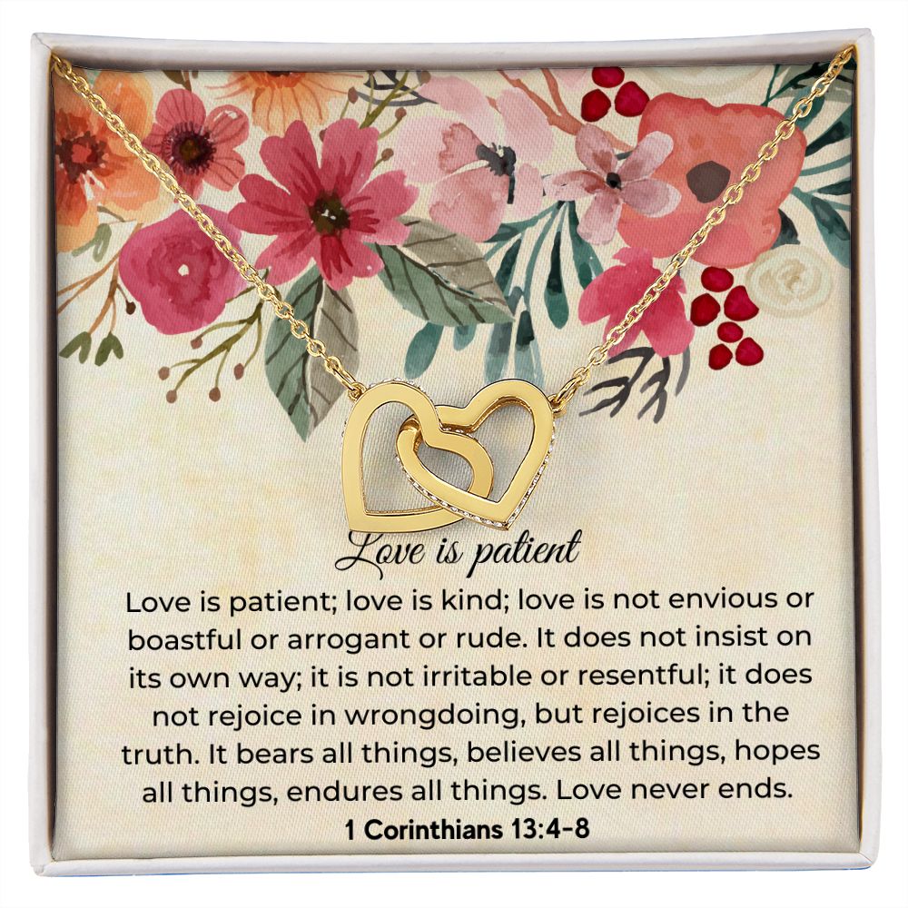 Love Is Patient - Interlocking Hearts Necklace