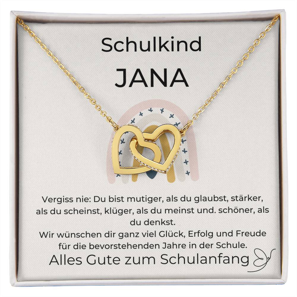 Schulkind - Wir Wünschen Dir Ganz Viel Glück - Interlocking Hearts Necklace