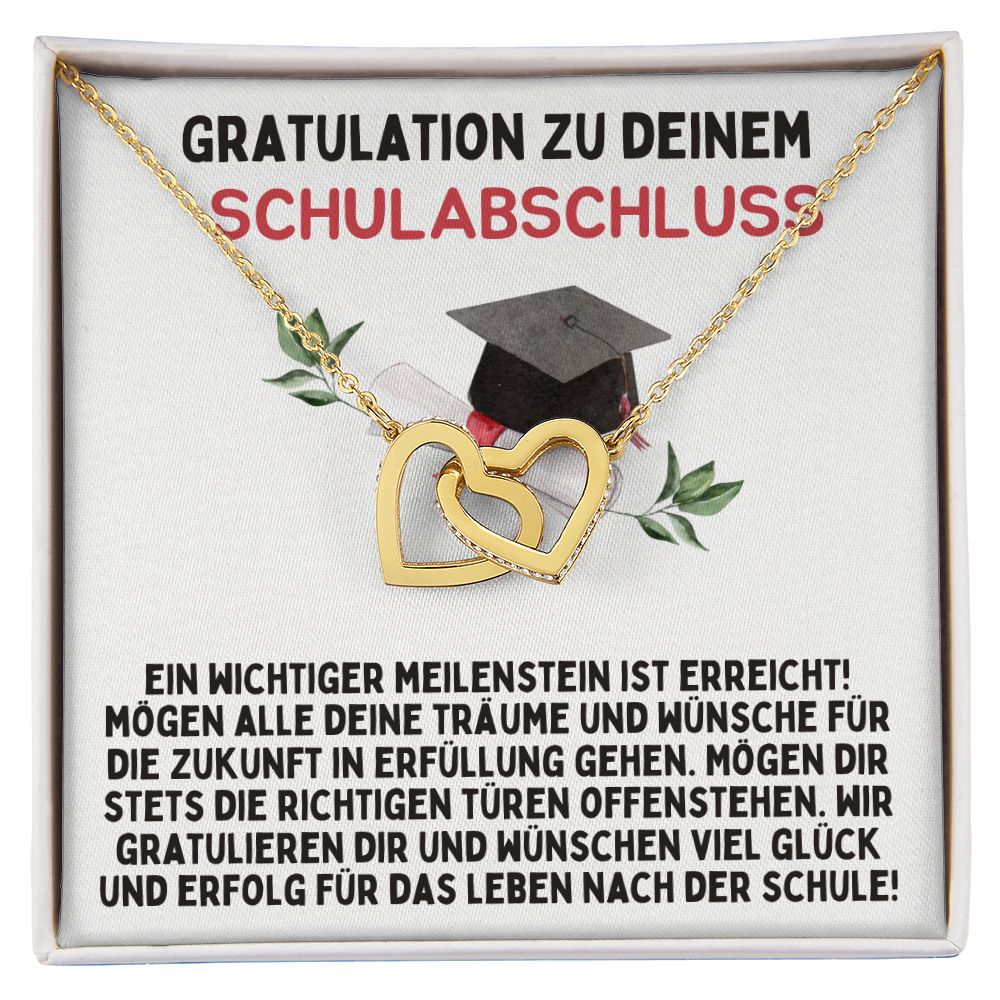 GRATULATION ZU DEINEM SCHULABSCHLUSS - Interlocking Hearts Necklace