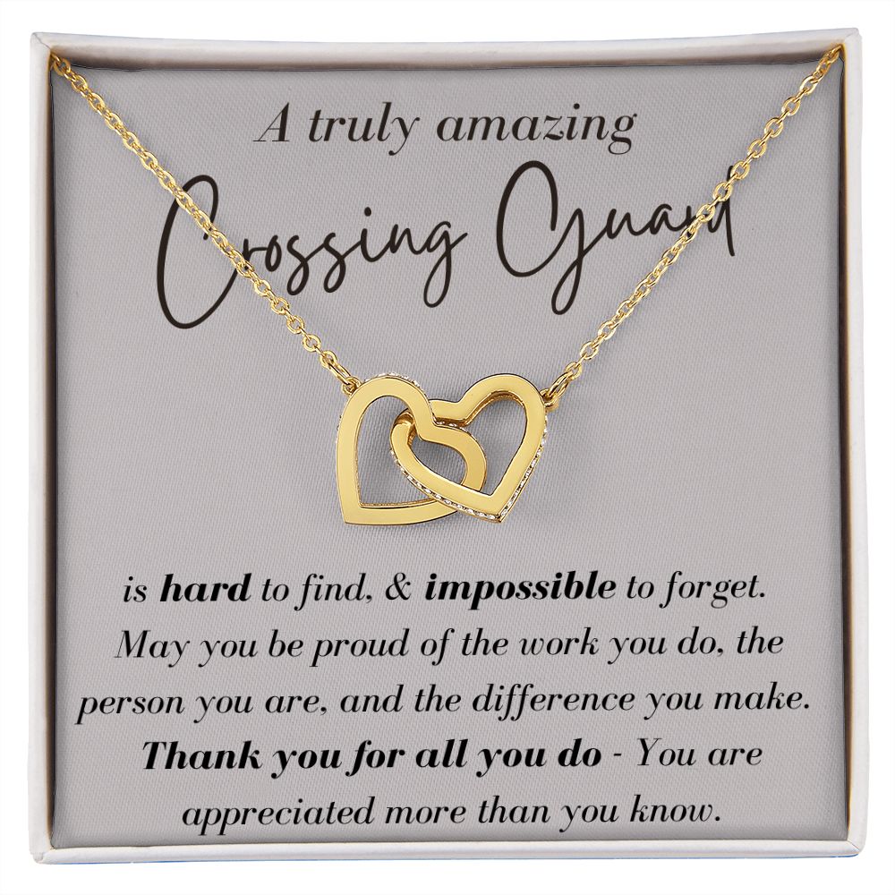 A Truly Amazing Crossing Guard - Interlocking Hearts Necklace