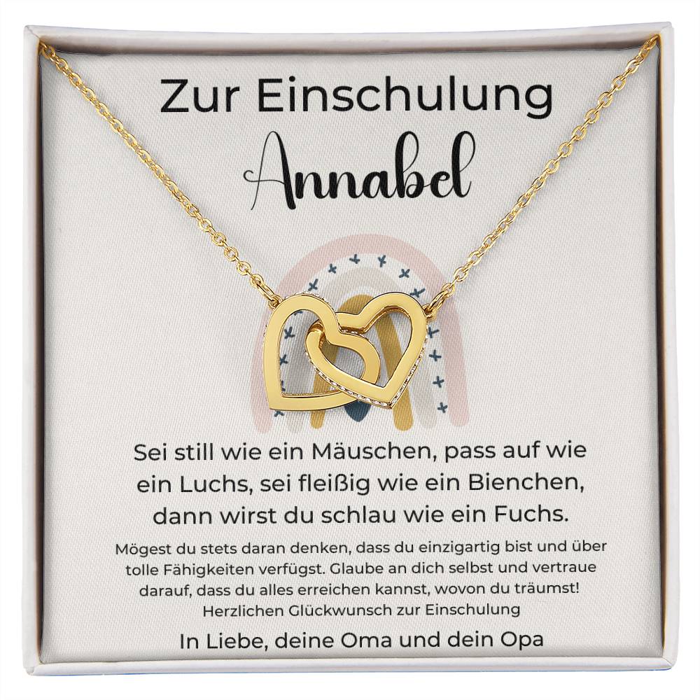 Zur Einschulung - Glaube An Dich Selbst - Interlocking Hearts Necklace