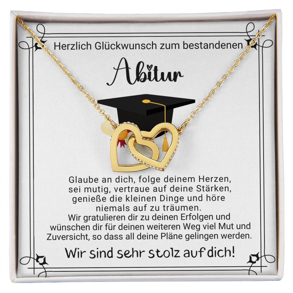 Herzlich Glückwunsch zum bestandenen Abitur - Interlocking Hearts Necklace